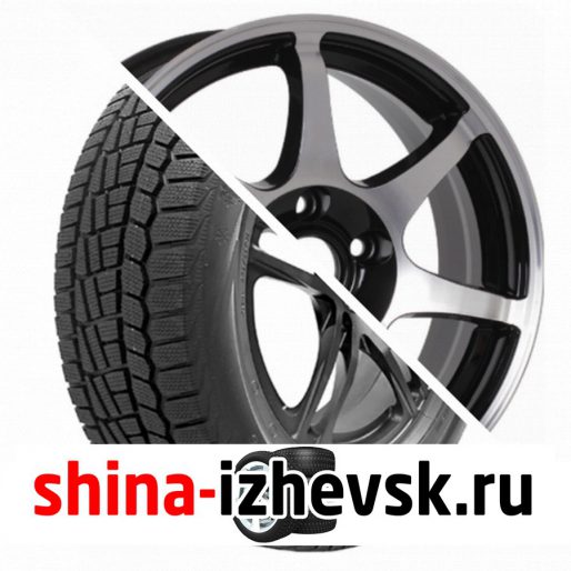 Колесо в сборе Viatti Brina зима (V-521) 185/60 R14 T 82 + CrossStreet CR15 5.5xR14 4×100 ET35 DIA67.1 Черный полностью полированный в Ижевске